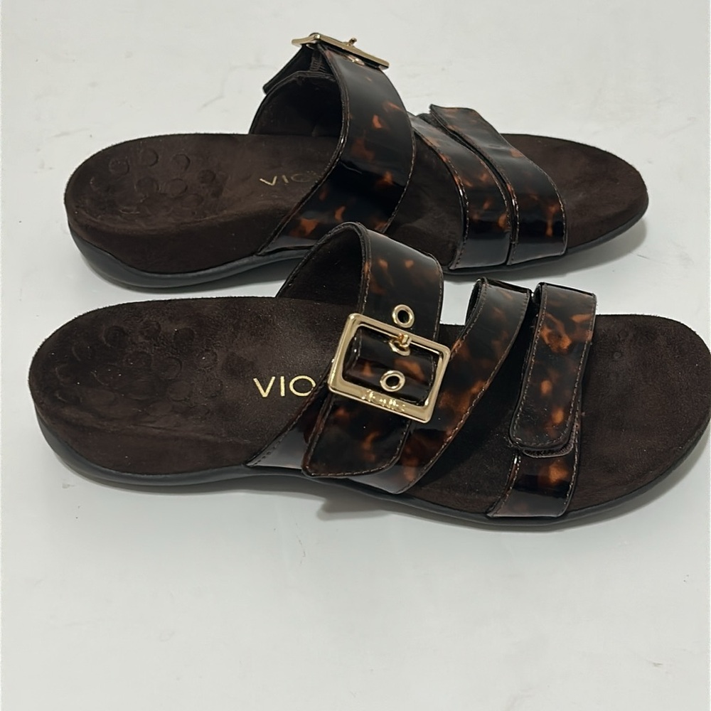 Vionic Brown Tortoise Shell Sandals Size 6 - image 2